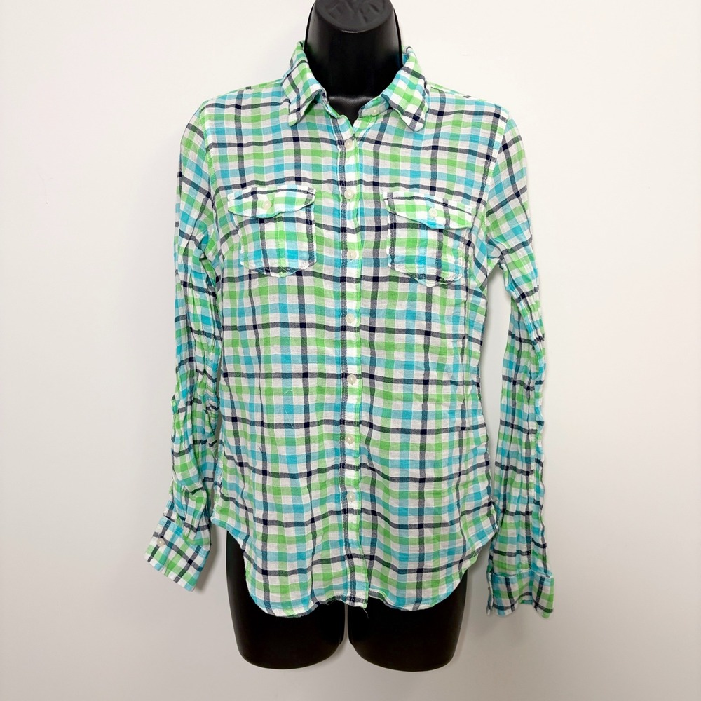 Aeropostale Plaid Slim Fit y2k VTG Down Shirt Medium Preppy Academia